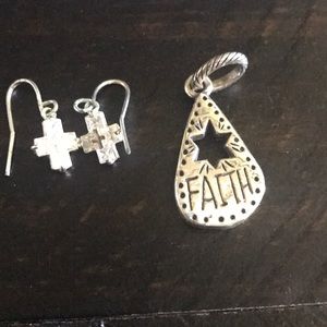 Brighton Faith Charm & Cross Earrings